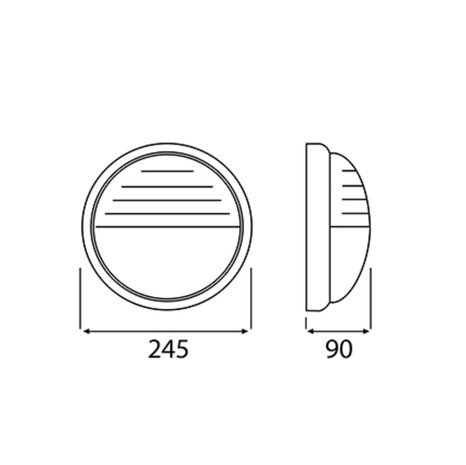 GRL met 1 x E27 fitting, excl. lamp, wit/helder