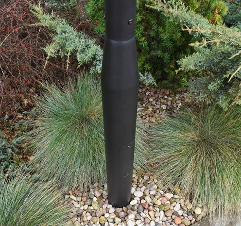 Eco-budget lichtmast met voetplaat 3m in kleur zwart
